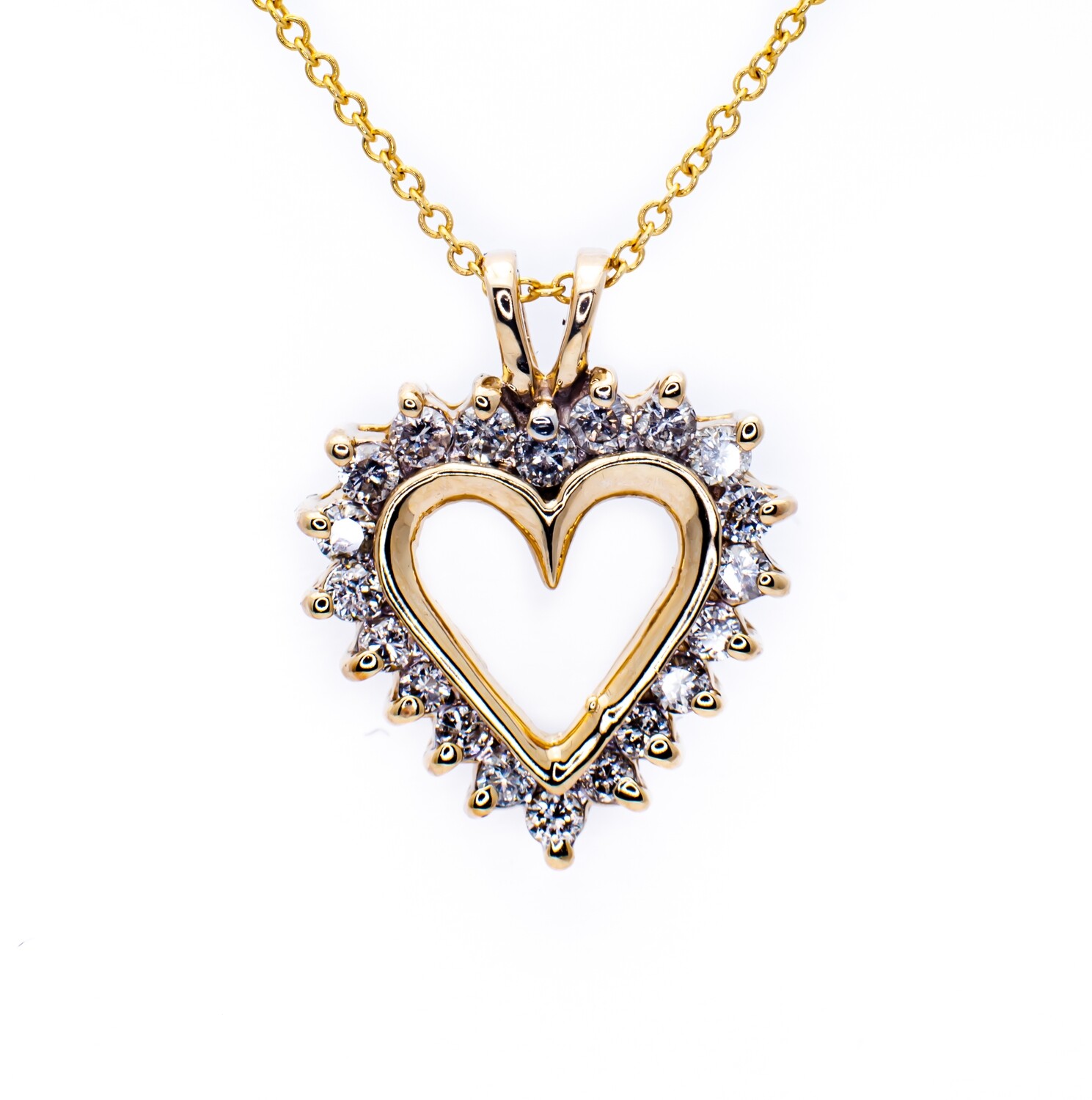 14K Yellow Gold Pendant with Diamonds