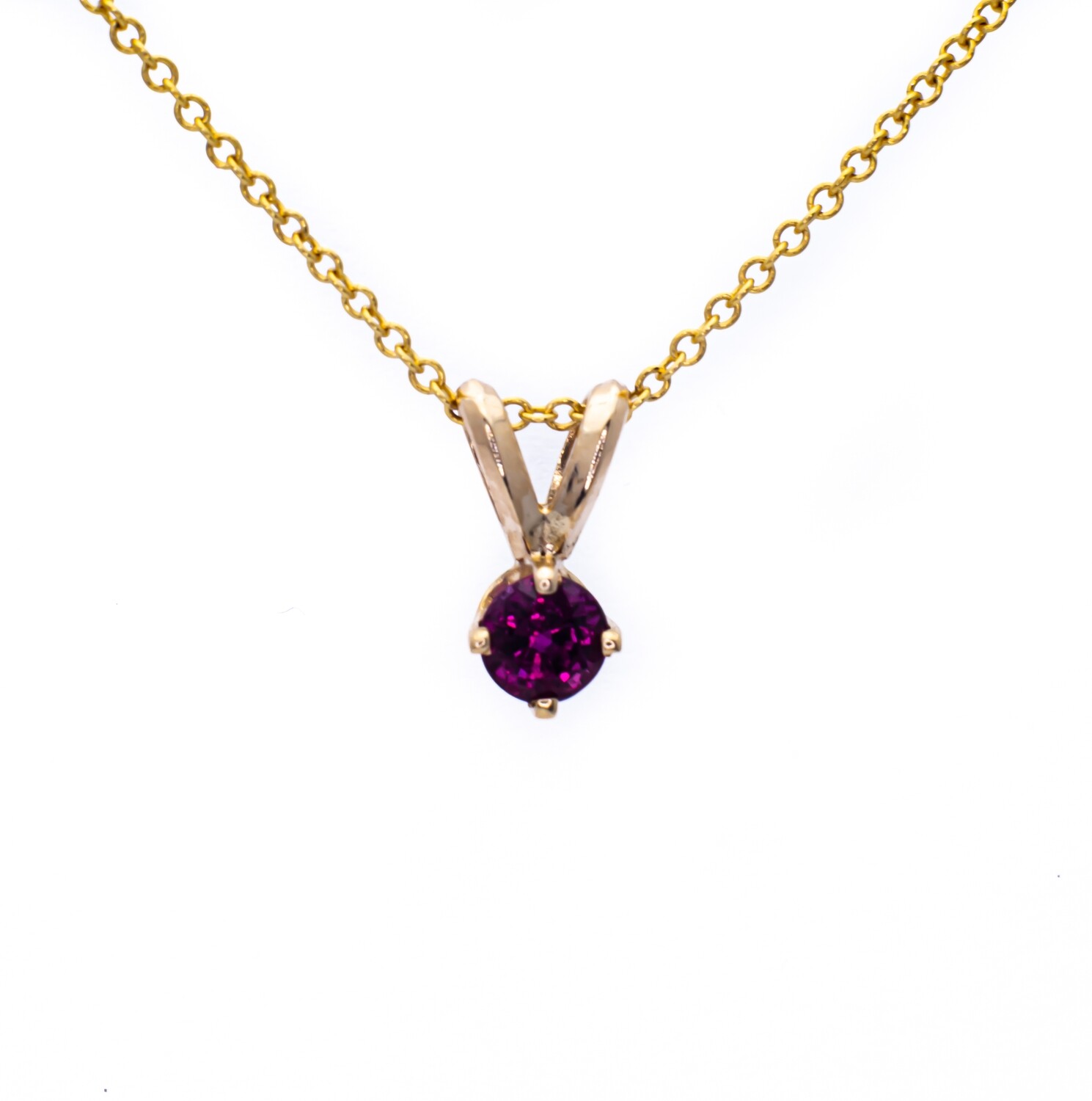 14K Yellow Gold Pendant with Rose Sapphire
