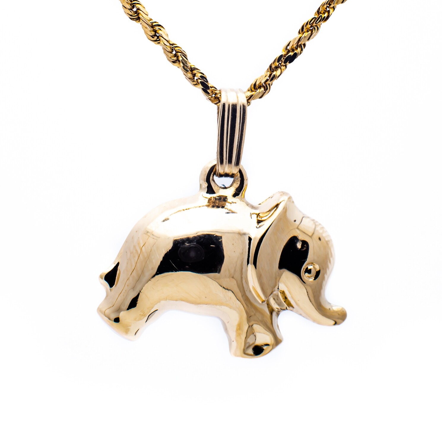14K Yellow Gold Pendant &quot;Elephant&quot;