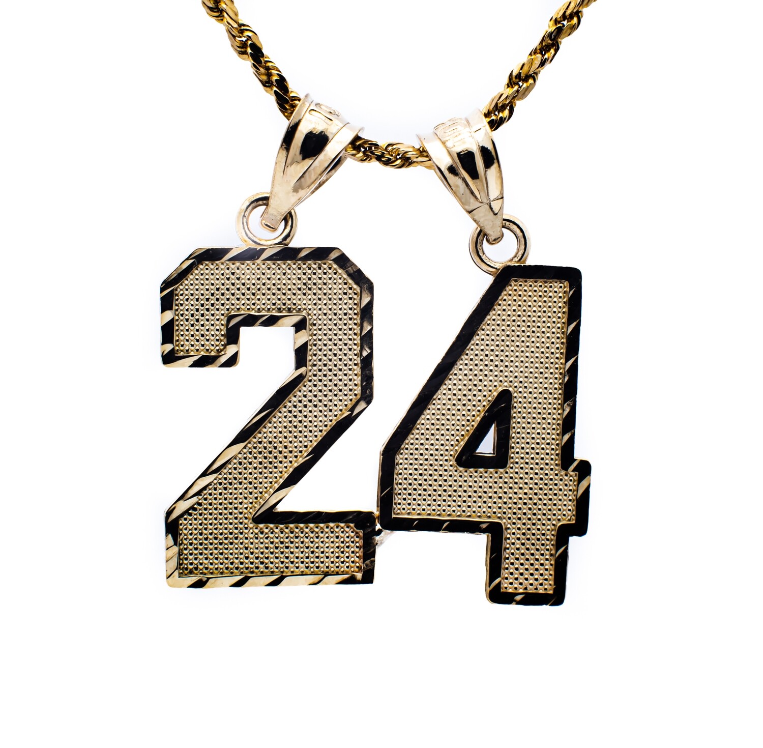 10K Yellow Gold Pendant &quot;24&quot;