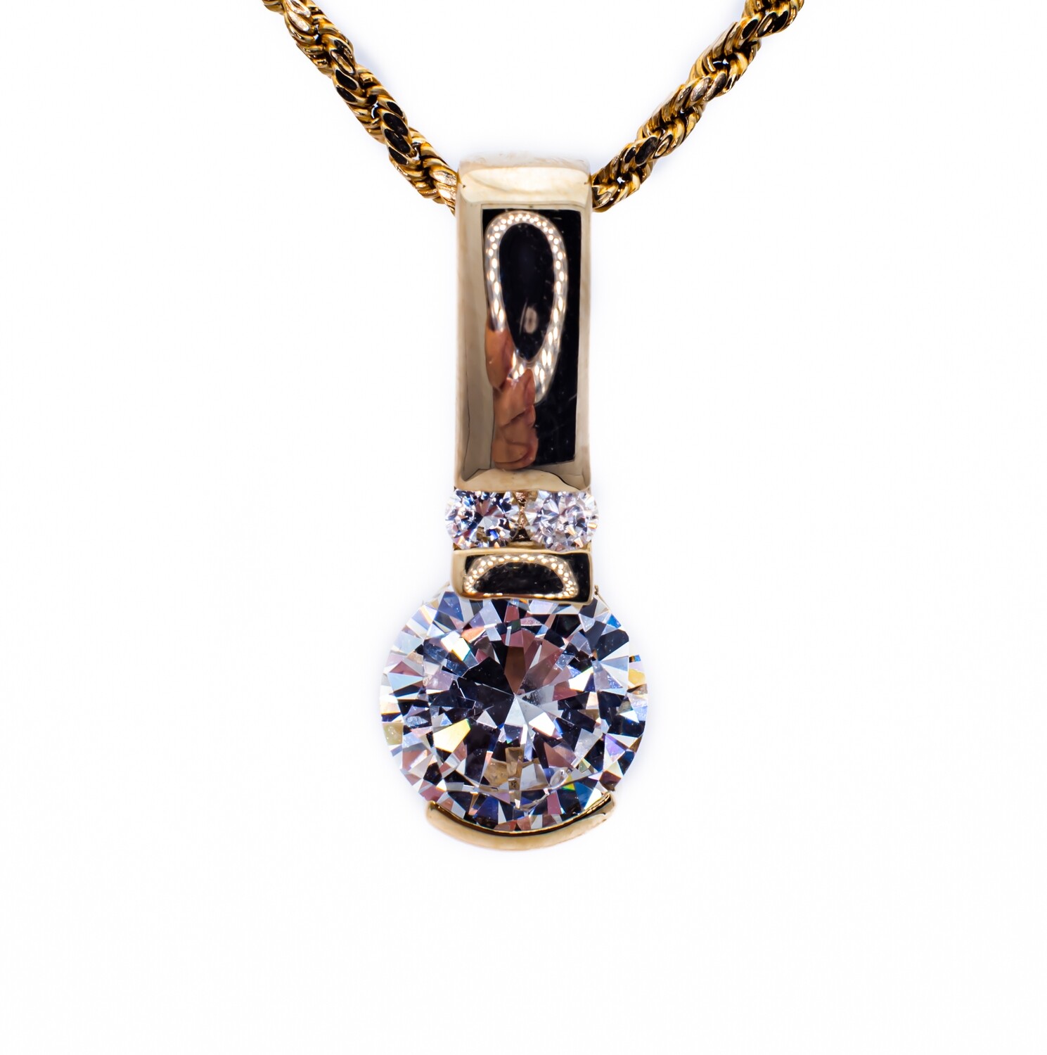 CZ Gold Pendant