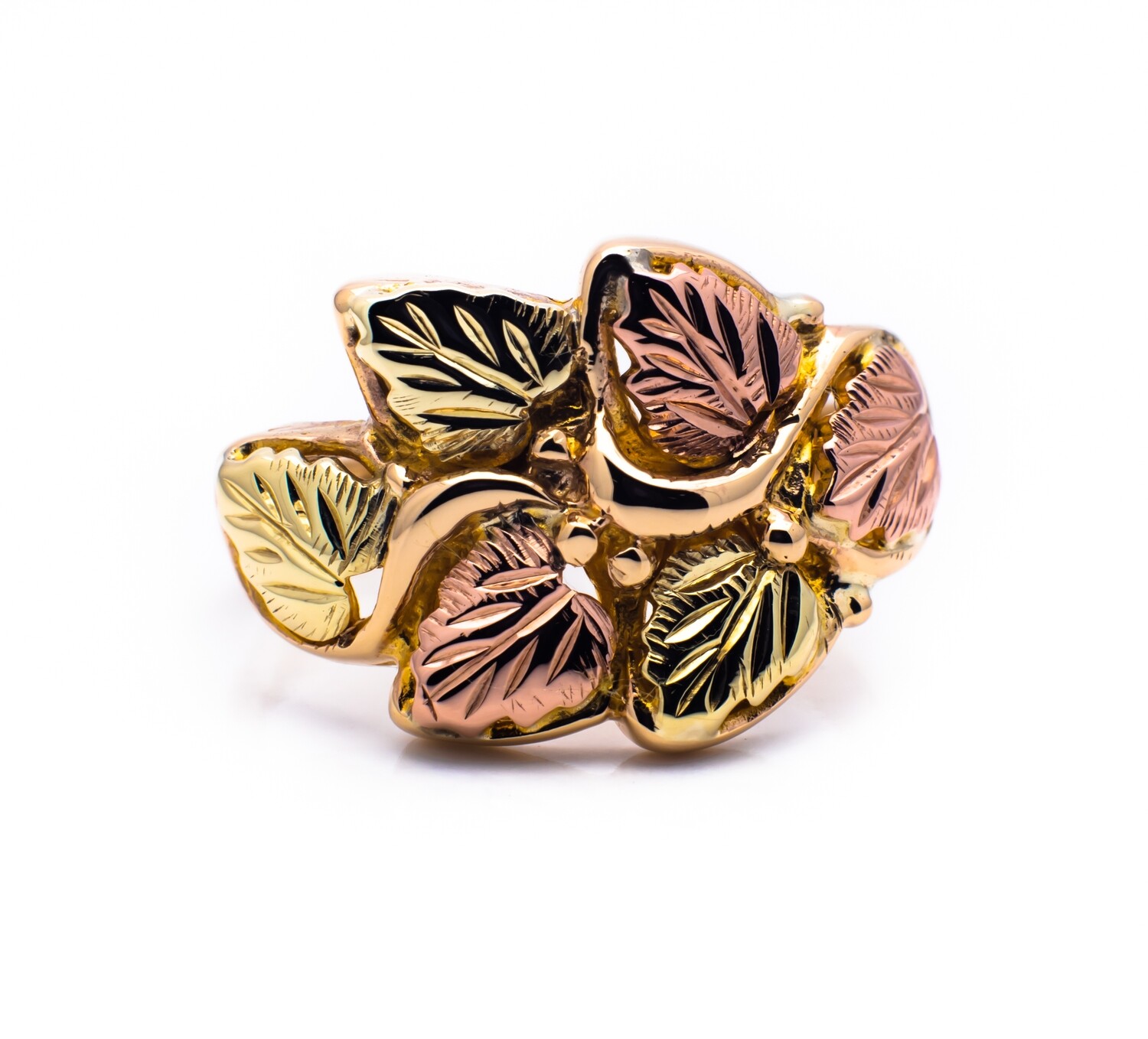 10K Gold Ring &quot;Autumn Leaves&quot;. Size - 5 1/2