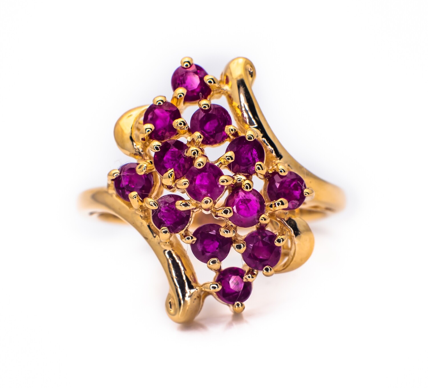 10K Yellow Gold Ring with Pink Sapphires
