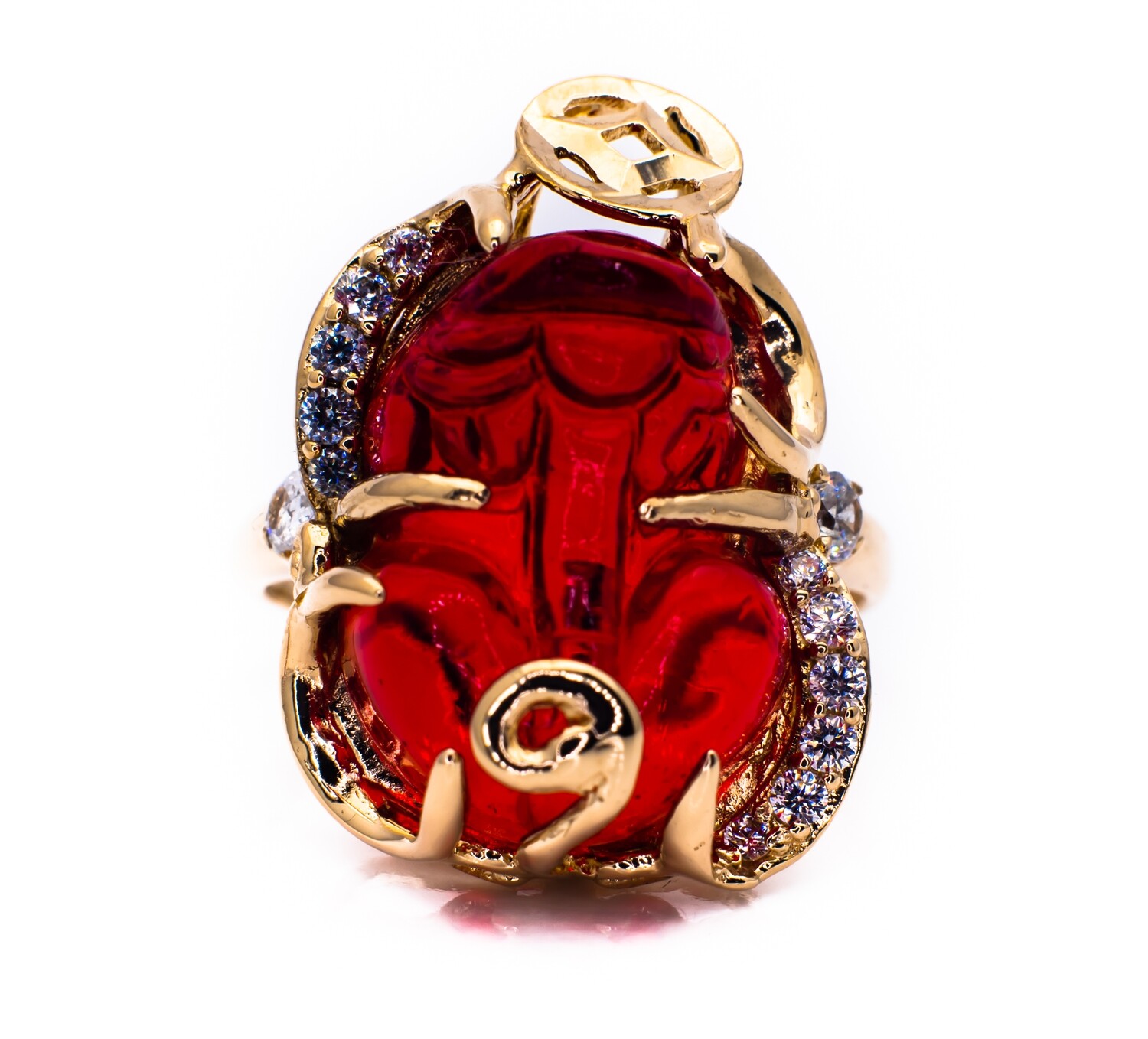 14K Yellow Gold Ring with Gemstones. Size - 5 1/2