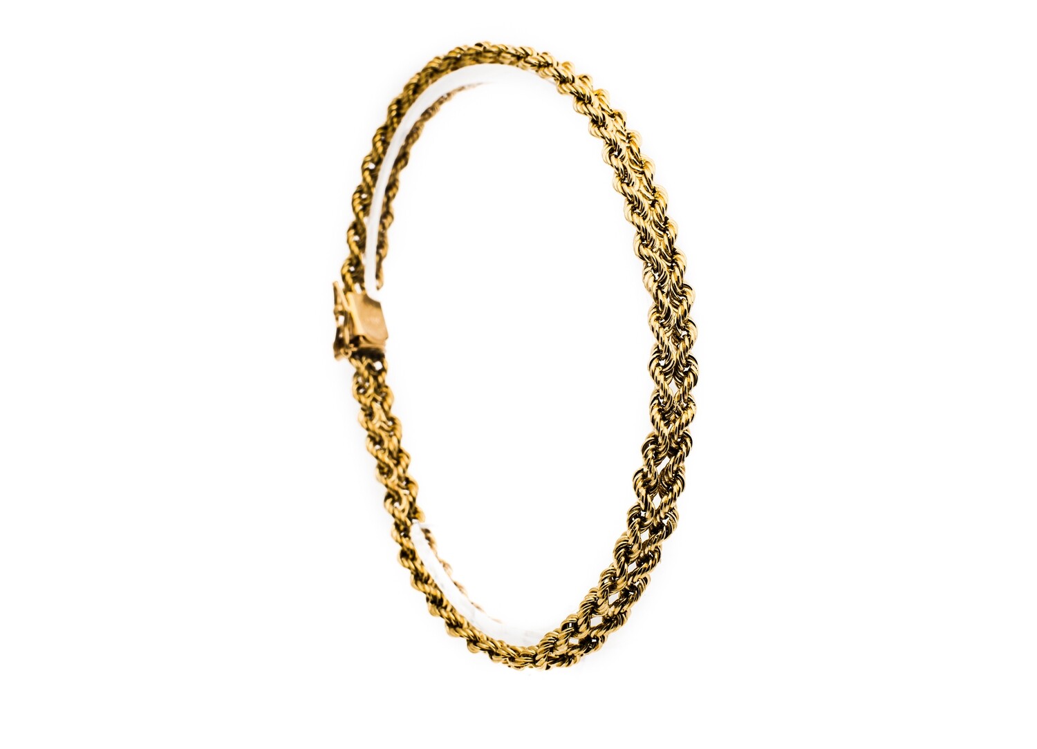 18K Gold Double Row Rope Bracelet