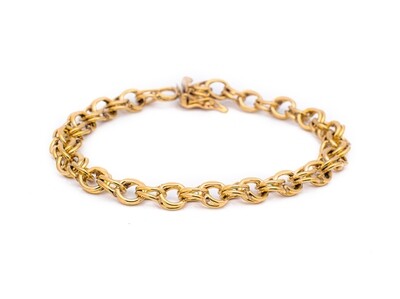 18K Gold Double Row Semi-solid Rope Bracelet
