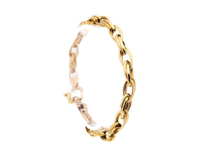 18K Hollow Double Link Gold Bracelet