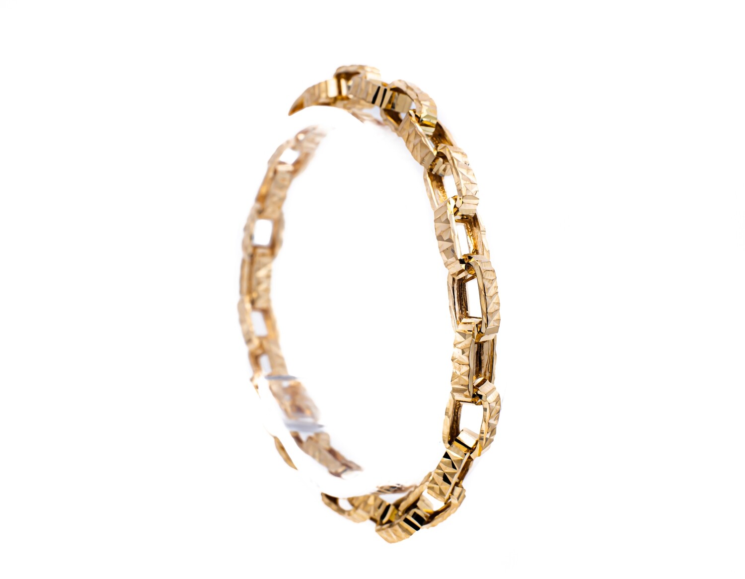 14k Gold Paperclip Link Bracelet