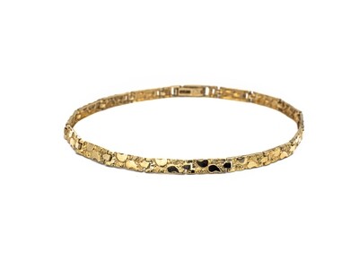 14K Polished NUGGET Gold Bracelet