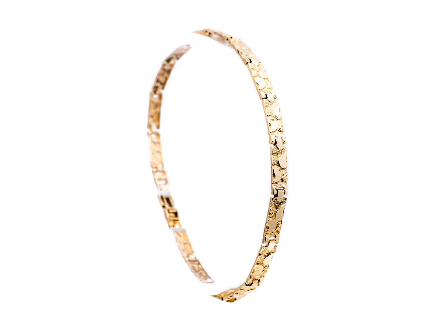 14K Polished NUGGET Gold Bracelet