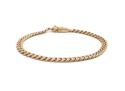 14k Solid Gold Curb Chain Bracelet