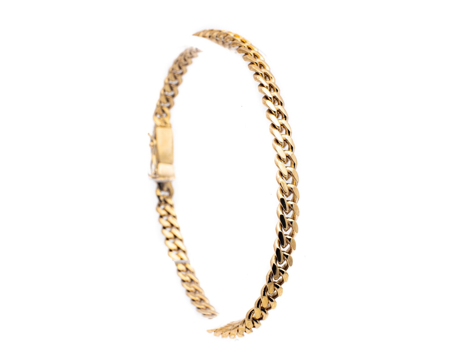 14k Solid Gold Curb Chain Bracelet