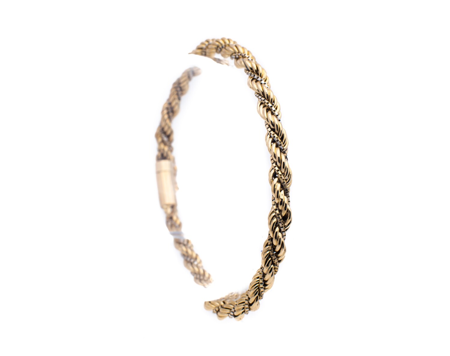14K Gold Twist Rope Box Link Bracelet