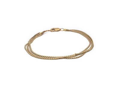 14K Gold Three Layer Serpentine Chain Bracelet