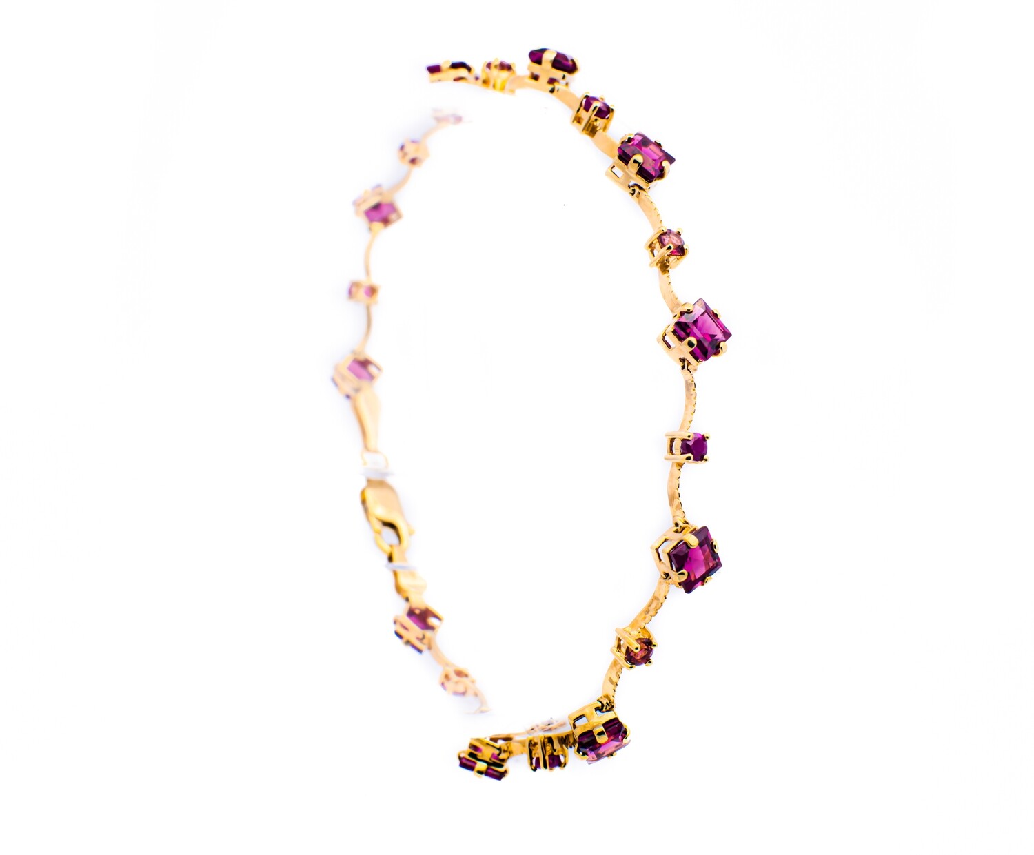 14K Yellow Gold Pink Amethyst Bracelet