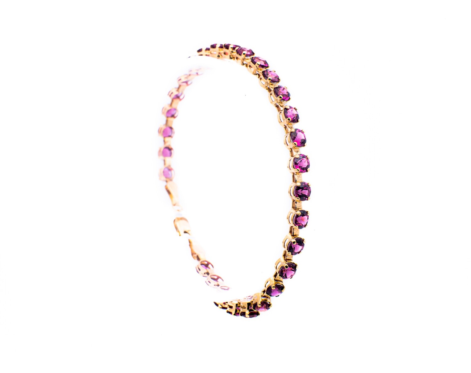 14K Yellow Gold Pink Amethyst Bracelet