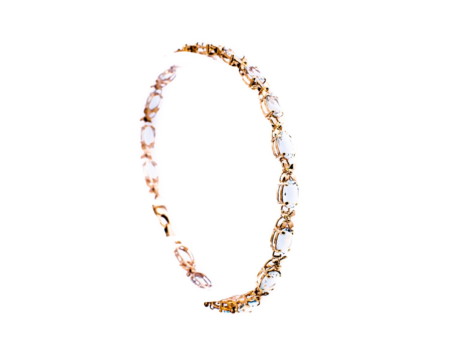 14K Yellow Gold Bracelet with Aquamarine