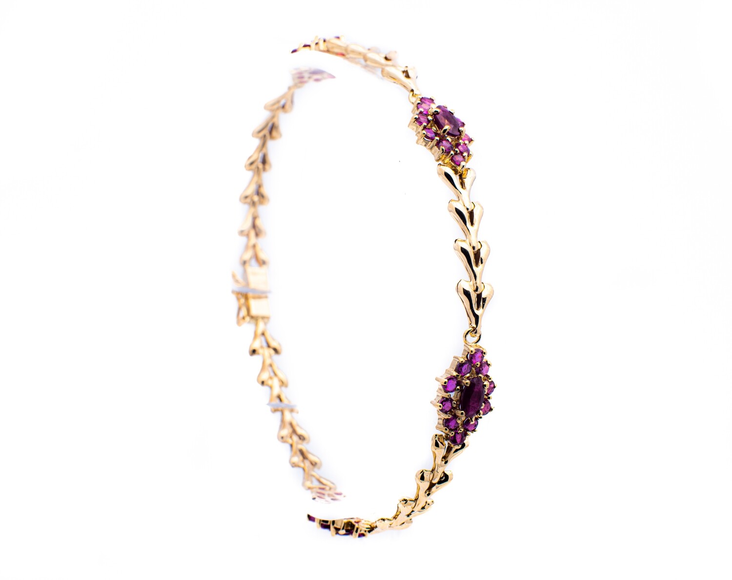 14K Yellow Gold Bracelet with Pink Sapphires and Spinel