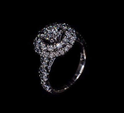 Petite Diamond Halo Ring