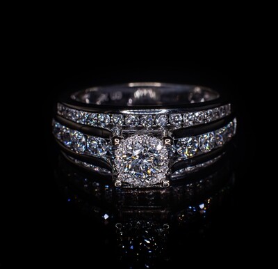 Princess and Brilliant Cut Promise Ring