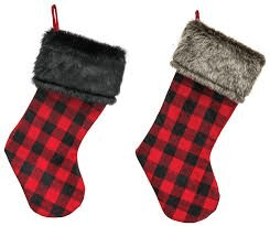 Plaid Fur Stocking