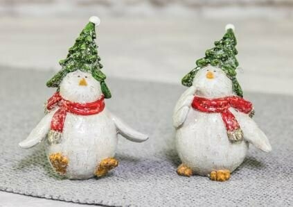 Resin Bird w/ Christmas Tree Cap