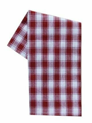House Check Tea Towel - Red/White