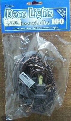 Deco Lights 100Ct. Teeny Bulbs - Clear (Brown Wire)