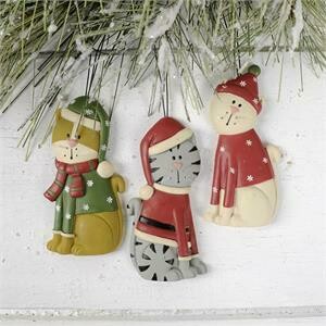 Cat in Christmas Clothes Ornament