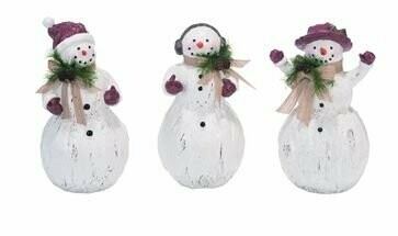 Resin "Wood-Carved" Snowman