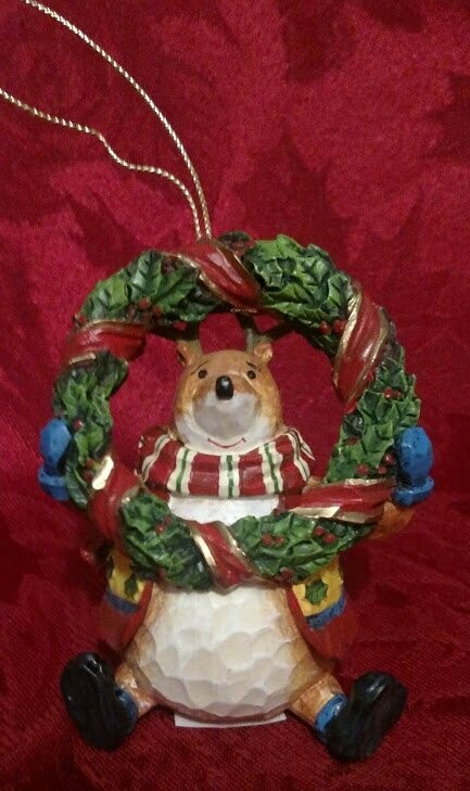 Reindeer in Wreath Ornament