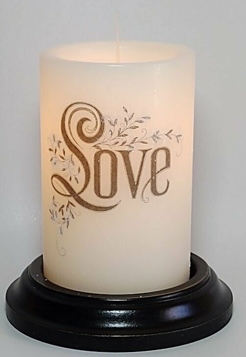 6" Elegant "Love" Candle Sleeve