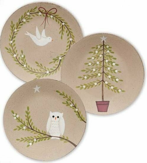 Winter Dove/Tree/Owl Plate