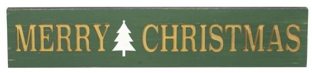 Green Carved Green Carved "Merry Christmas" Sign