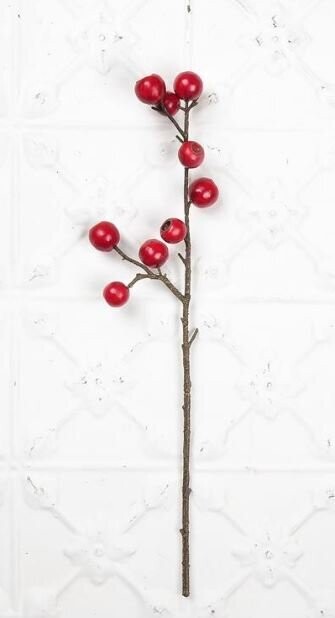 18" Red Wild Berry Branch