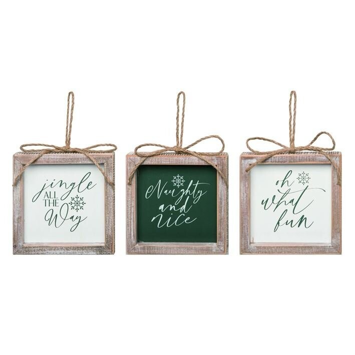 Wooden Christmas Block Hanging