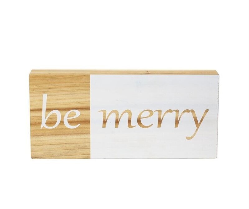 "Be Merry" Wood Block Sign