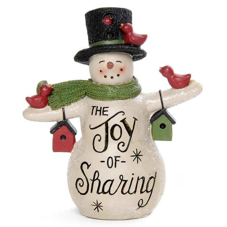 "Joy of Sharing" Snowman w/ Birdhouses