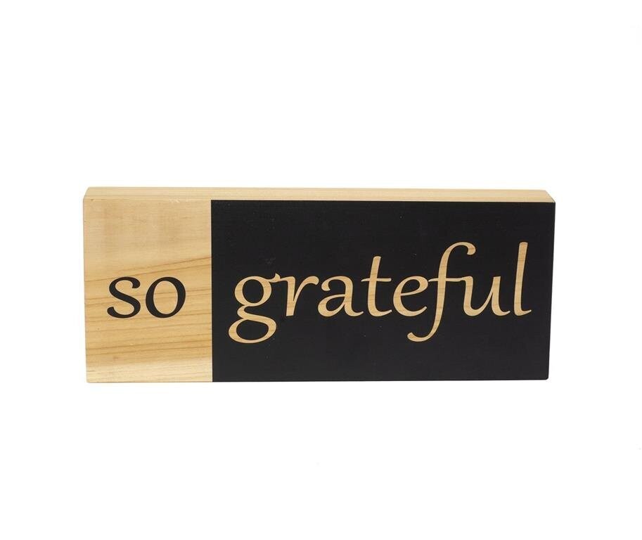 "So Grateful" Wood Block Sign