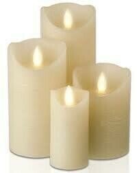 4" Semblance Distressed LED Pillar - Ivory