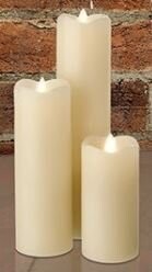8" Serene Slim Smooth LED Pillar - Ivory