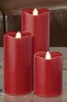 8" Serene Smooth LED Pillar - Red