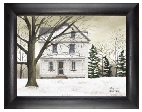 12x16" Framed Print - Winter Porch