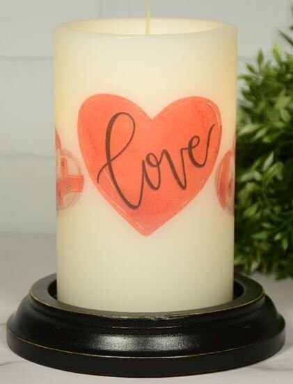 6 6" Love Heart Cluster Candle Sleeve
