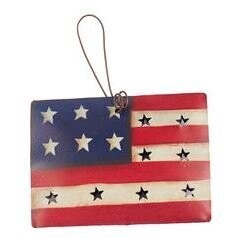 Punched Tin Ornament - Flag