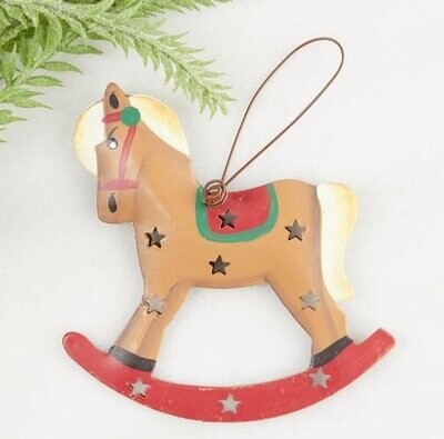 Punched Tin Ornament - Rocking Horse