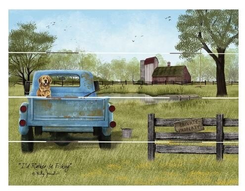 9x12" Pallet Art - I'd Rather Be Fishing