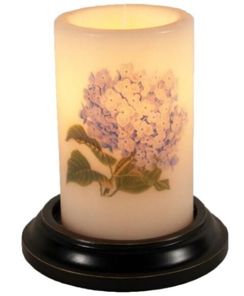 6" Vintage Print Purple Hydrangea Candle Sleeve