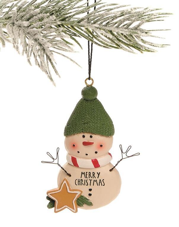 Merry Christmas Snowman Ornament