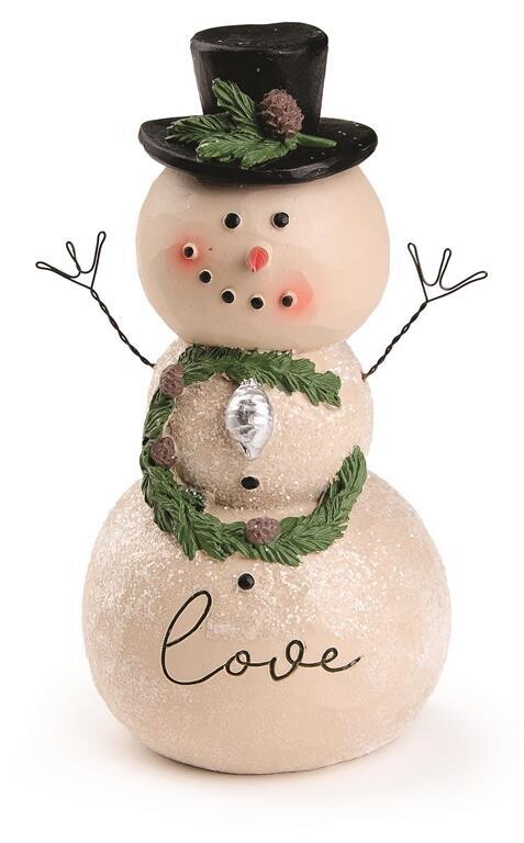 "Love" Snowman w/ Wreath